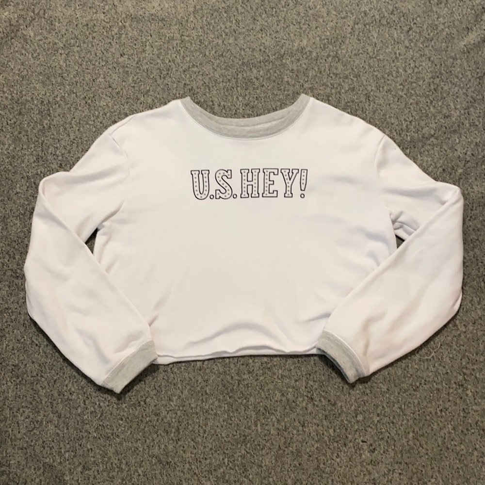 Make + Model Grey Crop Sweatshirt